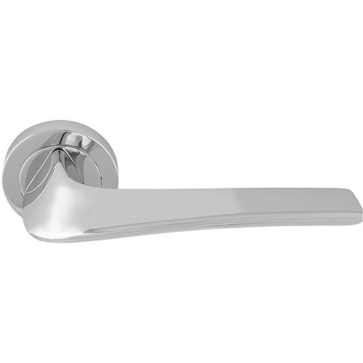 Premium Twisted Bar Door Handle Set - Polished Chrome Designer Lever Round Rose