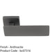 Premium Large Flat Door Handle Set - Anthracite Grey Designer Lever Square Rose 1