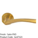 PAIR Angular Design Door Handle On Round Rose Concealed Fix Satin Brass PVD 1