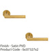 2 PACK PAIR Mitred Round Bar Door Handle Ringed Design Conceled Fix Satin Brass 1