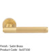 Luxury Knurled Door Handle Set - Satin Brass Angled Lever On Round Rose 1