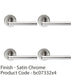 4x PAIR Rounded Straight Bar Door Handle Concealed Fix Round Rose Satin Chrome 1