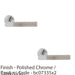 2 PACK Premium Reeded Lined Door Handle Set Chrome & Nickel Lever Round Rose 1