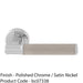 Premium Reeded Lines Door Handle Set - Chrome & Nickel Designer Lever Round Rose 1