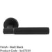 Premium Reeded Lines Door Handle Set - Matt Black Designer Lever Round Rose 1