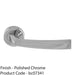 Premium Geometric Slim Door Handle Set Polished Chrome Designer Lever Round Rose 1