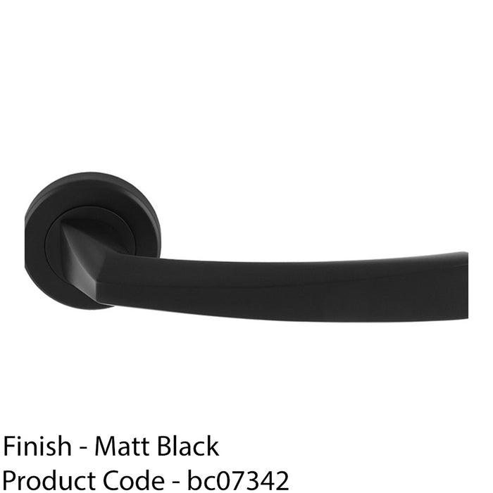 Premium Geometric Slim Door Handle Set - Matt Black Designer Lever Round Rose 1