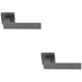 2 PACK Contemporary Flat Door Handle Set Anthracite Grey Sleek Lever Square Rose