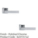 2 PACK Contemporary Flat Door Handle Set Polished Chrome Sleek Lever Square Rose 1