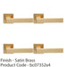 4 PACK Contemporary Flat Door Handle Set Satin Brass Sleek Lever On Square Rose 1