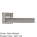 Contemporary Flat Door Handle Set - Satin Chrome Sleek Lever On Square Rose 1