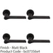 4 PACK Contemporary Flat Door Handle Set Matt Black Sleek Lever On Round Rose 1