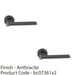 2 PACK Contemporary Flat Door Handle Set Anthracite Grey Smooth Lever Round Rose 1