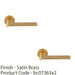 2 PACK Contemporary Flat Door Handle Set Satin Brass Smooth Lever On Round Rose 1