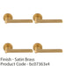 4 PACK Contemporary Flat Door Handle Set Satin Brass Smooth Lever On Round Rose 1