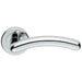 PAIR Arched Round Bar Door Handle On Concealed Fix Round Rose Polished Chrome