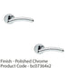 2x PAIR Arched Round Bar Door Handle On Concealed Fix Round Rose Polished Chrome 1