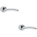 2x PAIR Arched Round Bar Door Handle On Concealed Fix Round Rose Polished Chrome