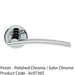 PAIR Arched Slim Bar Door Handle On Round Rose Polished & Satin Chrome 1