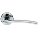 PAIR Arched Slim Bar Door Handle On Round Rose Polished & Satin Chrome