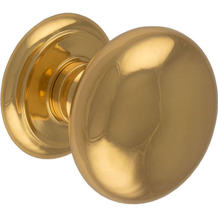 100mm Large Centre Door Knob Polished Brass Outdoor External Front Door Handle