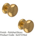 2 PACK 100mm Large Centre Door Knob Polished Brass Outdoor Front Door Handle 1