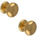 2 PACK 100mm Large Centre Door Knob Polished Brass Outdoor Front Door Handle