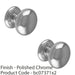 2 PACK 100mm Large Centre Door Knob Polished Chrome Outdoor Front Door Handle 1