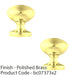 2 PACK 57mm Traditional Centre Front Door Knob Polished Brass Outdoor Handle 1