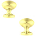 2 PACK 57mm Traditional Centre Front Door Knob Polished Brass Outdoor Handle