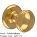 81mm Traditional Centre Front Door Round Dome Knob Polished Brass Outdoor Handle 1