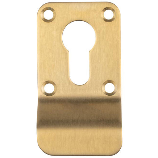 EURO Profile Cylinder Latch Pull Handle 78mm x 44mm Satin Brass Door Finger