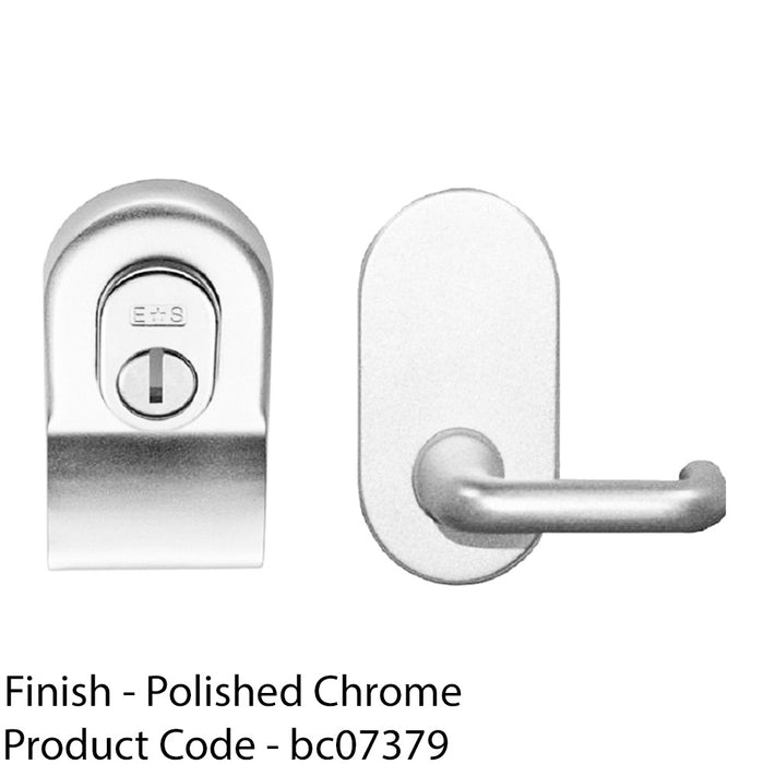 Security Profile Cylinder Latch Pull Handle & Mini Lever Polished Chrome 86x54mm 1