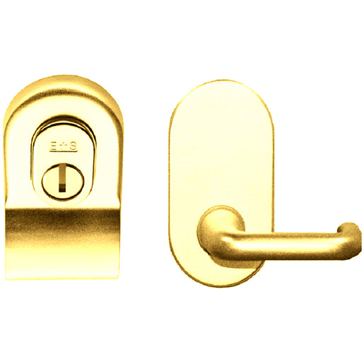 Security Profile Cylinder Latch Pull Handle & Mini Lever Polished Brass 86x54mm