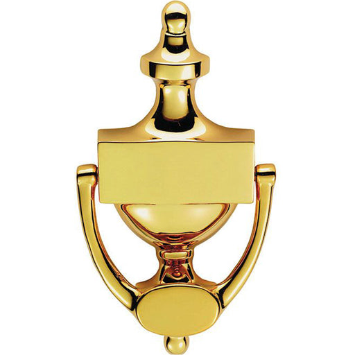 Victorian Urn Front Door Knocker - 196mm Height - Polished Brass Traditional