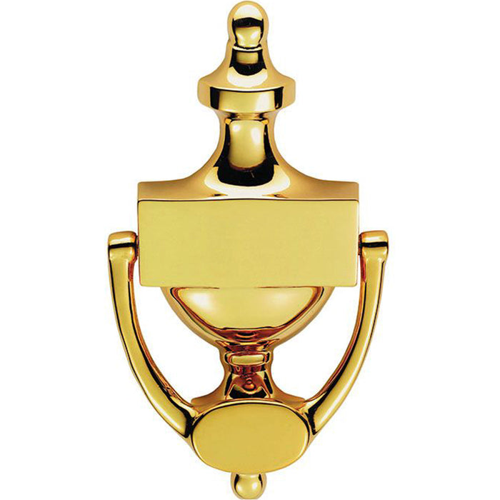 Victorian Urn Front Door Knocker - 196mm Height - Polished Brass Traditional