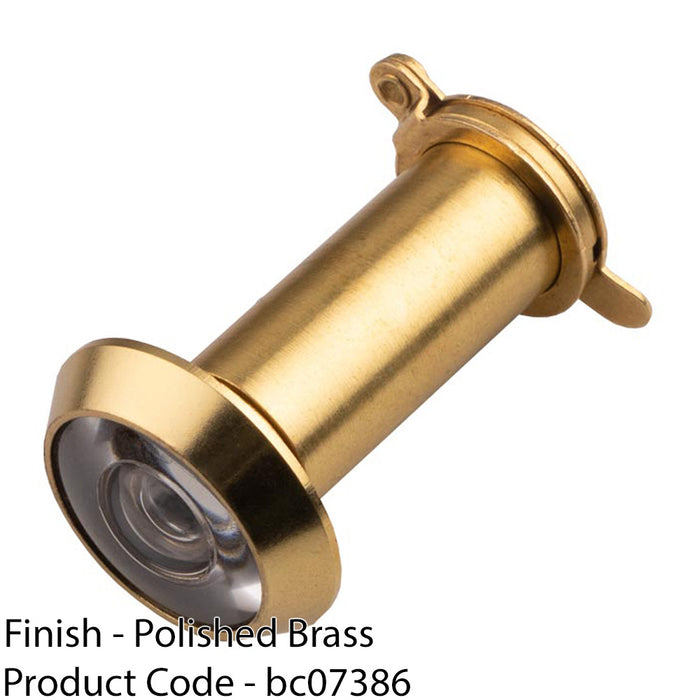 External Door Peephole Plastic Lens - Polished Brass 180 Degree Viewer Looker 1