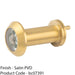 External Door Peephole Crystal Lens - Satin Brass 180 Degree Viewer Looker 1