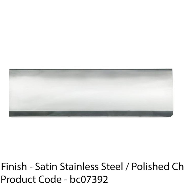 Curved Letterbox Cover Interior Letter Tidy Flap 355 x 127mm Polished Chrome 1