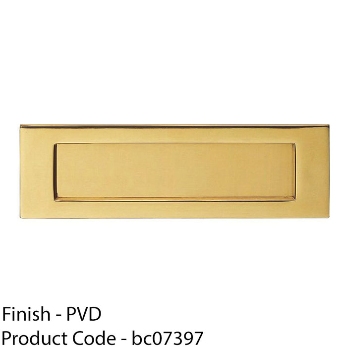 Inward Opening Letter Plate - 306mm x 104mm - PVD Plain Door Letterbox 1