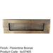 Inward Opening Letter Plate 257mm x 81mm Florentine Bronze Plain Door Letterbox 1