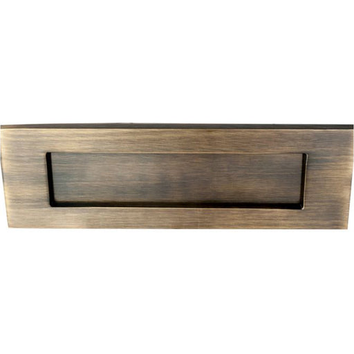 Inward Opening Letter Plate 257mm x 81mm Florentine Bronze Plain Door Letterbox