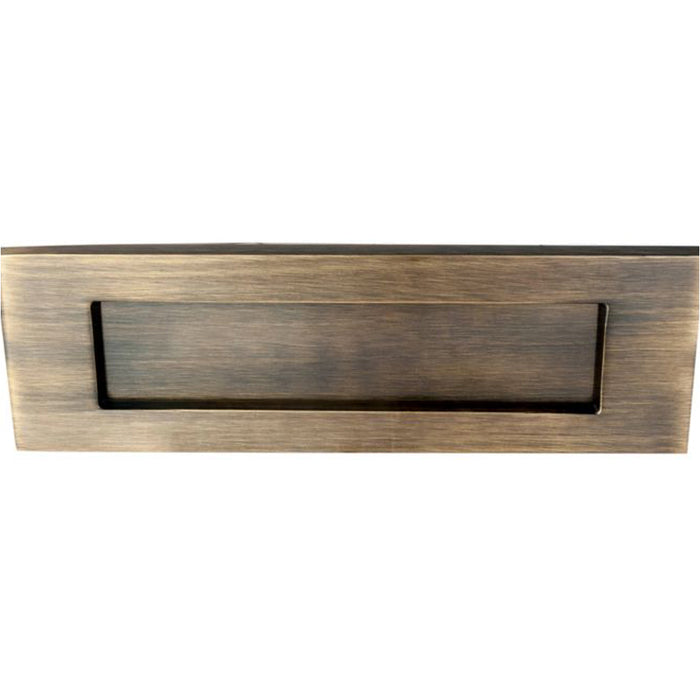 Inward Opening Letter Plate 257mm x 81mm Florentine Bronze Plain Door Letterbox