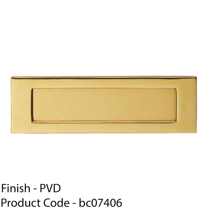 Inward Opening Letter Plate - 257mm x 81mm PVD Plain Door Letterbox 1