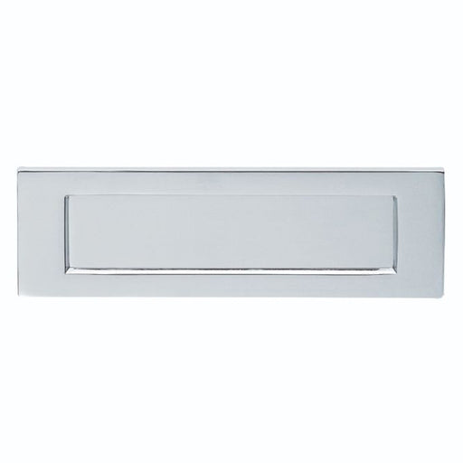 Inward Opening Letter Plate - 257mm x 81mm Satin Chrome Plain Door Letterbox