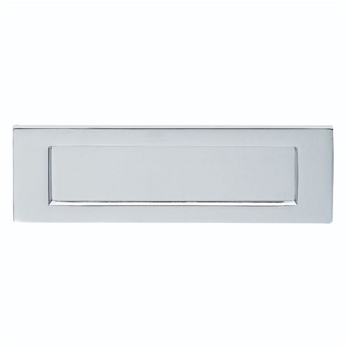 Inward Opening Letter Plate - 257mm x 81mm Satin Chrome Plain Door Letterbox