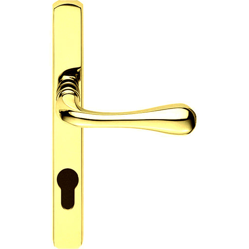 Brass Multi-Point Locking Security Door Handle - 92mm Centres External Lever