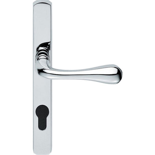 Satin Chrome Multi-Point Locking Security Door Handle 92mm Centre External Lever