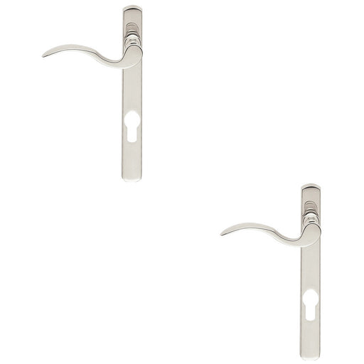 2 PACK Multi-Point Locking Door Handle EURO PROFILE Slim Chrome LEFT HAND