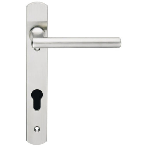 Multi-Point Locking Door Handle - 92mm EURO PROFILE - Slim Bar Lever Satin Steel